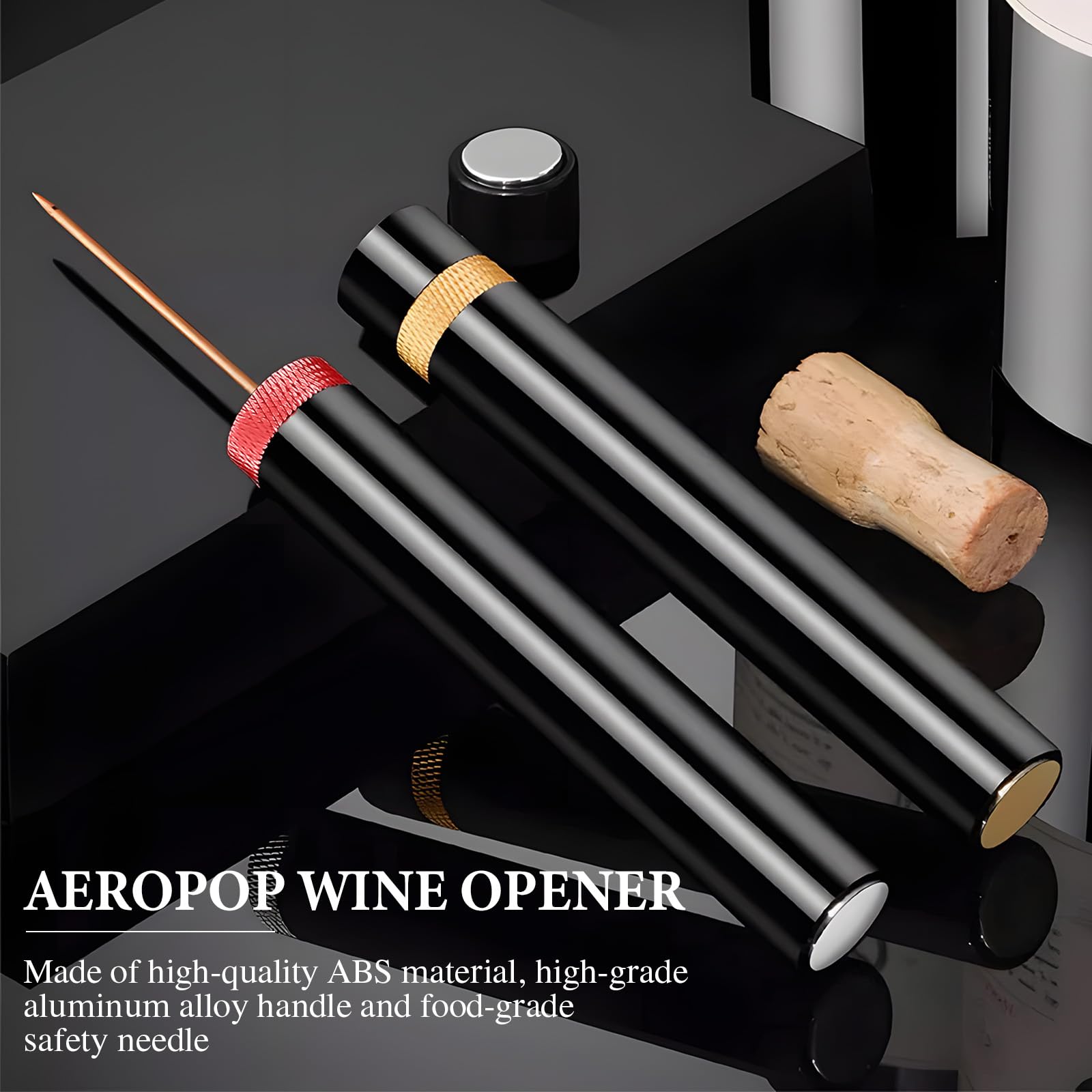 TQBAJ Aeropop wine opener in red, compact travel corkscrew for on-the-go tastings.