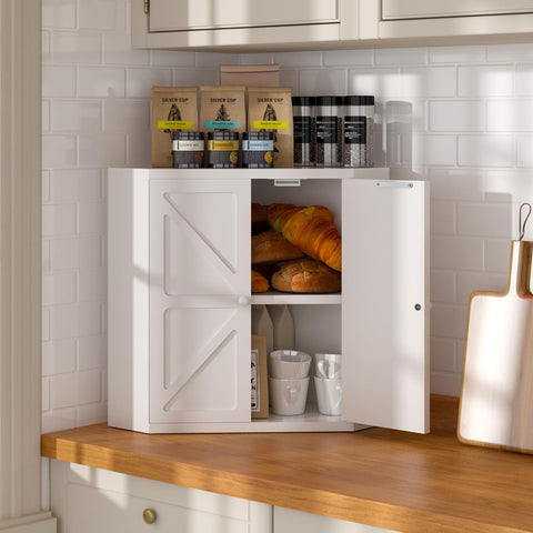 TQQDCI corner bread box white front view keeps bread neatly on the counter