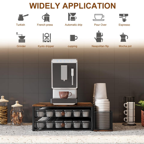 TQVAI K Cup Holder 3-slot magnetic organizer for cups and lids