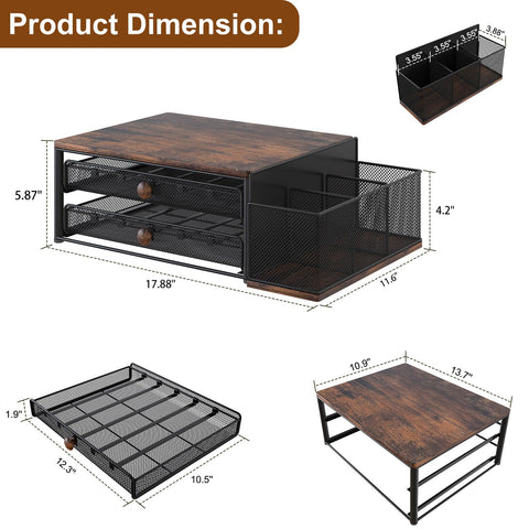 TQVAI K Cup Holder demonstrates 60-pod capacity across both drawers
