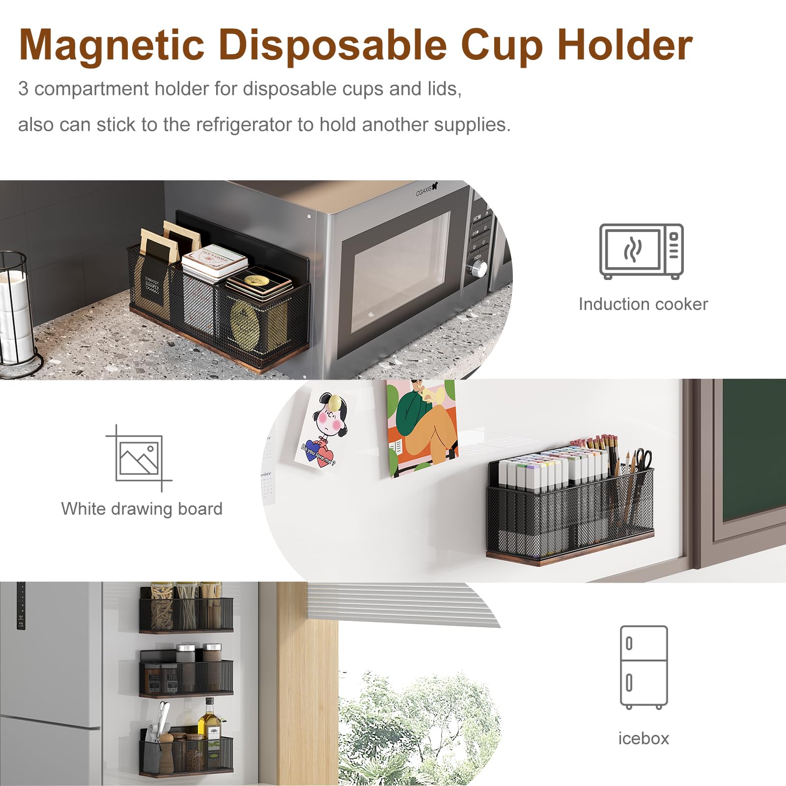 TQVAI K Cup Holder magnetic cup holder attaches to fridge side