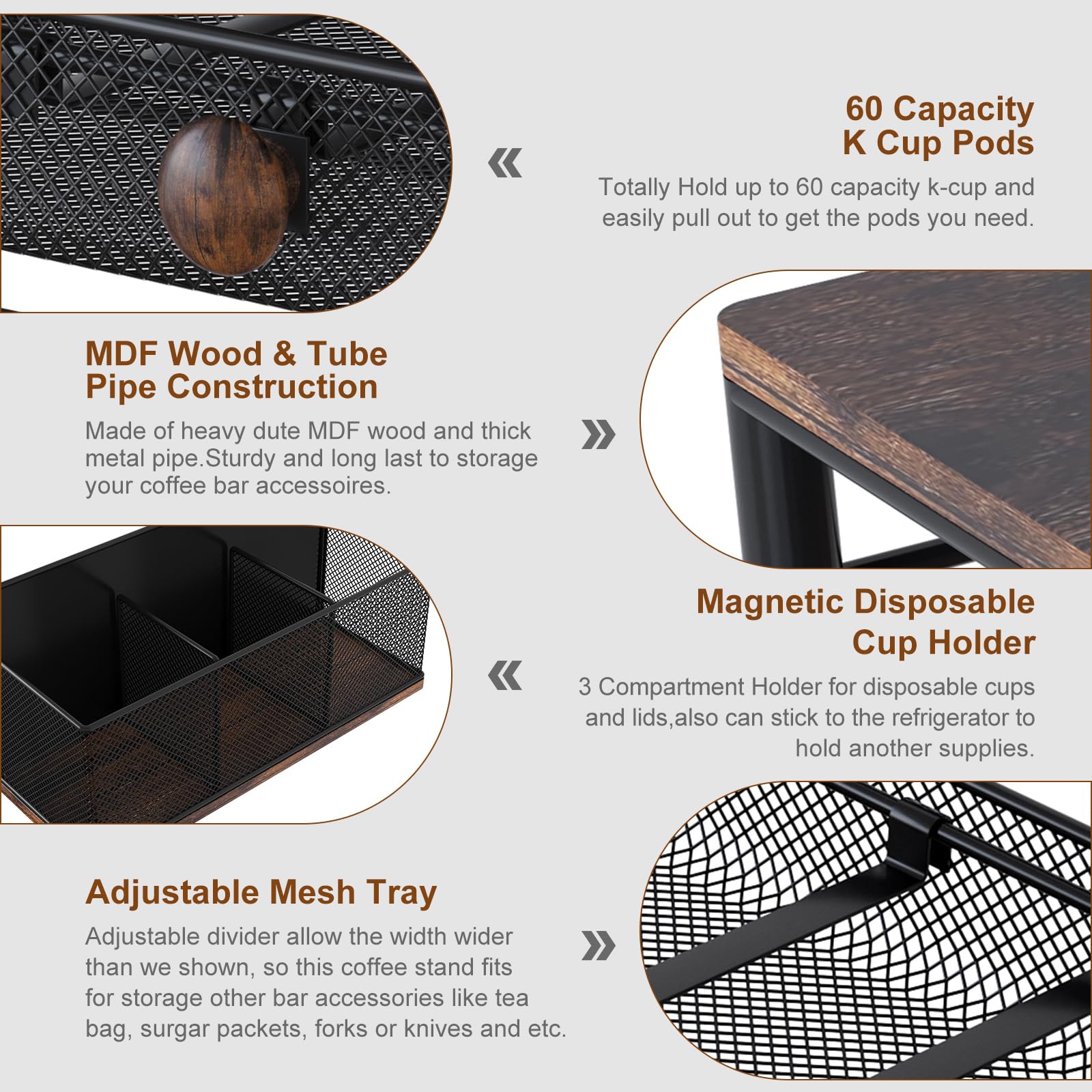 TQVAI K Cup Holder side view on kitchen counter