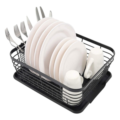 TQVAI dish drainer rack with sturdy metal frame for organized drying.