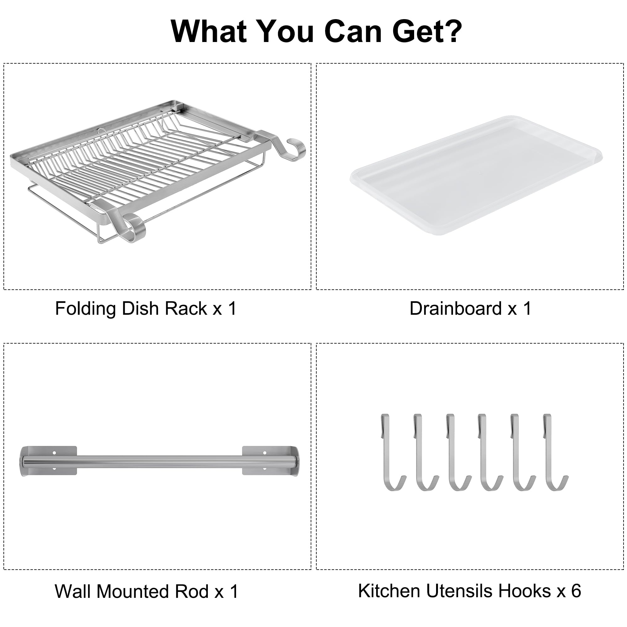 TQVAI space-saving rack ideal for small kitchens and apartments.