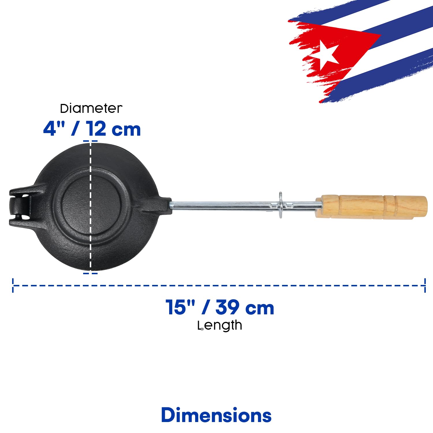 TraditionTools 15-inch Cuban sandwich maker ideal for large, delicious sandwiches