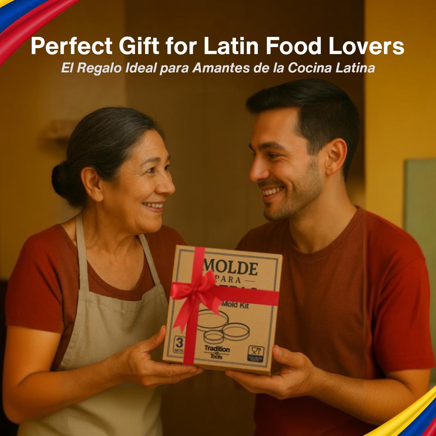 TraditionTools Arepa Mold Kit gift box presentation for gifting