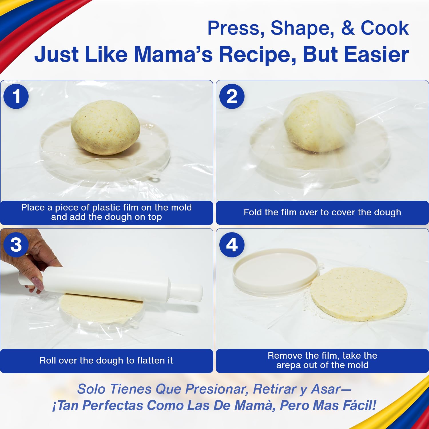 TraditionTools Arepa Mold Kit medium arepa form for even gordita shaping