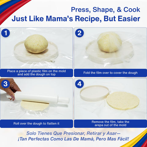 TraditionTools Arepa Mold Kit medium arepa form for even gordita shaping