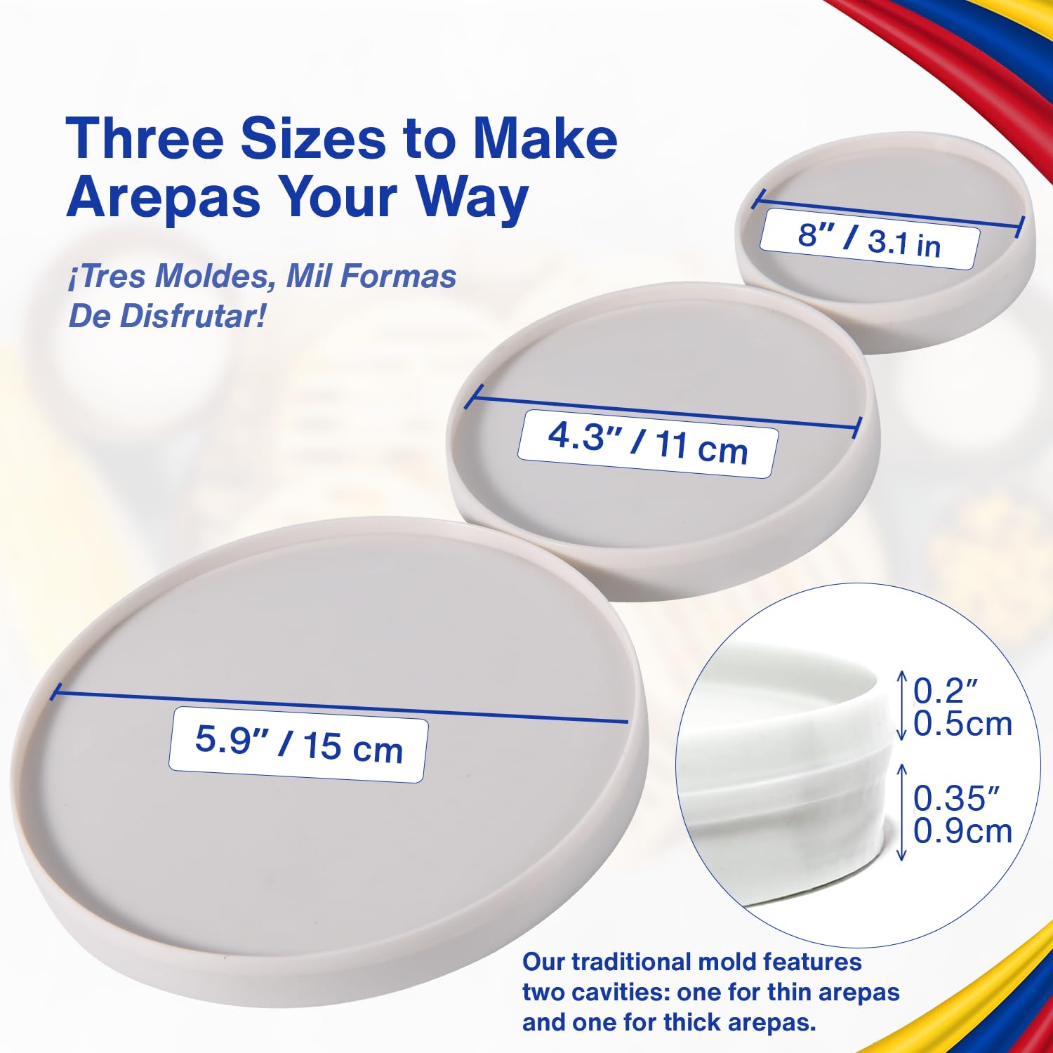 TraditionTools Arepa Mold Kit small arepa form for bite-sized snacks