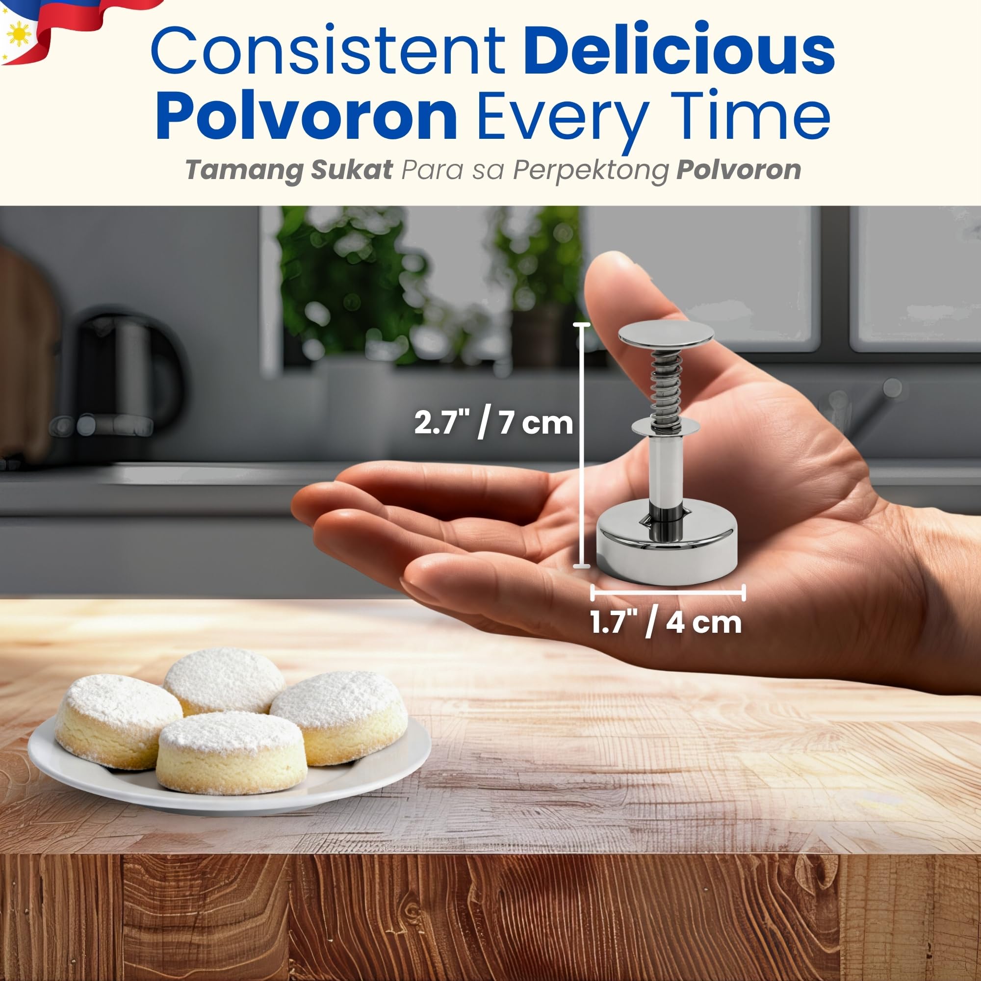 TraditionTools Polvoron Molder compact design fits in any kitchen
