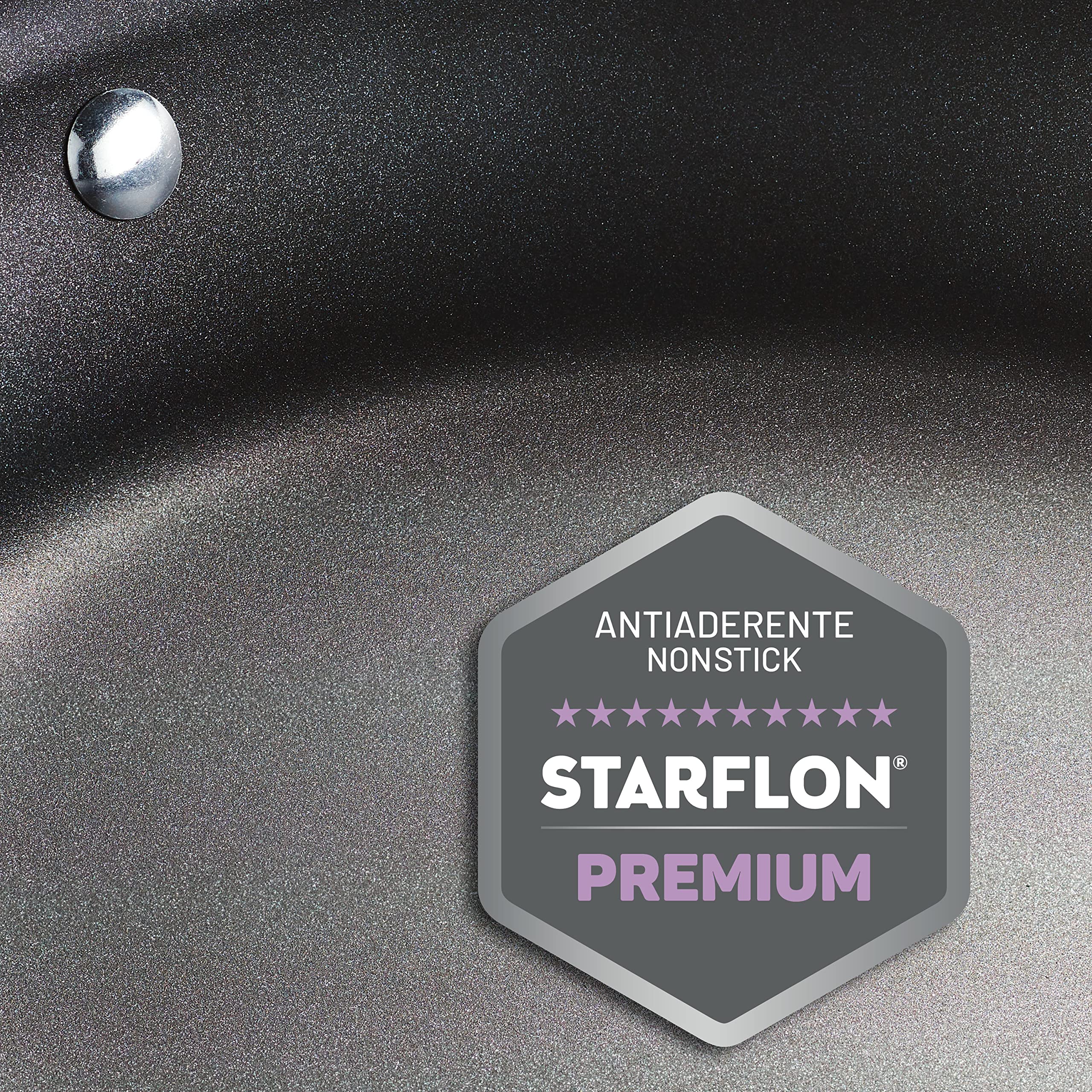 Tramontina pan on induction stove demonstrates versatile cooktop compatibility.