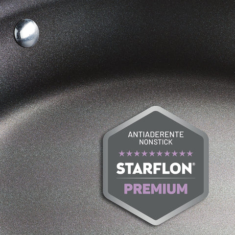 Tramontina pan on induction stove demonstrates versatile cooktop compatibility.