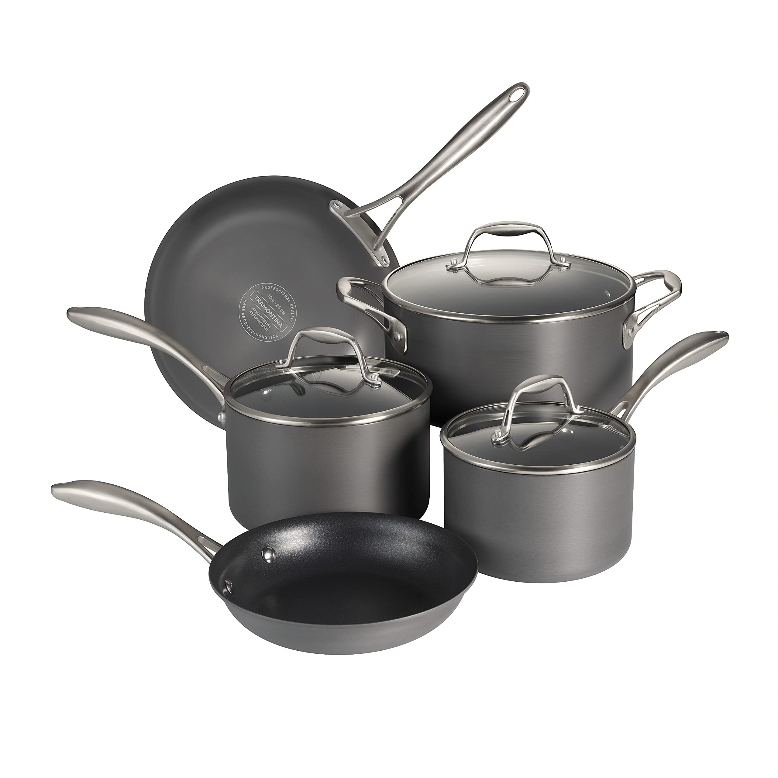 Tramontina OnyxPro 8-inch frying pan with nonstick surface for easy searing.