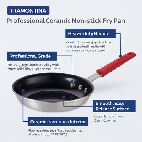 Tramontina Professional 8-inch pan omelette demo shows easy food release.