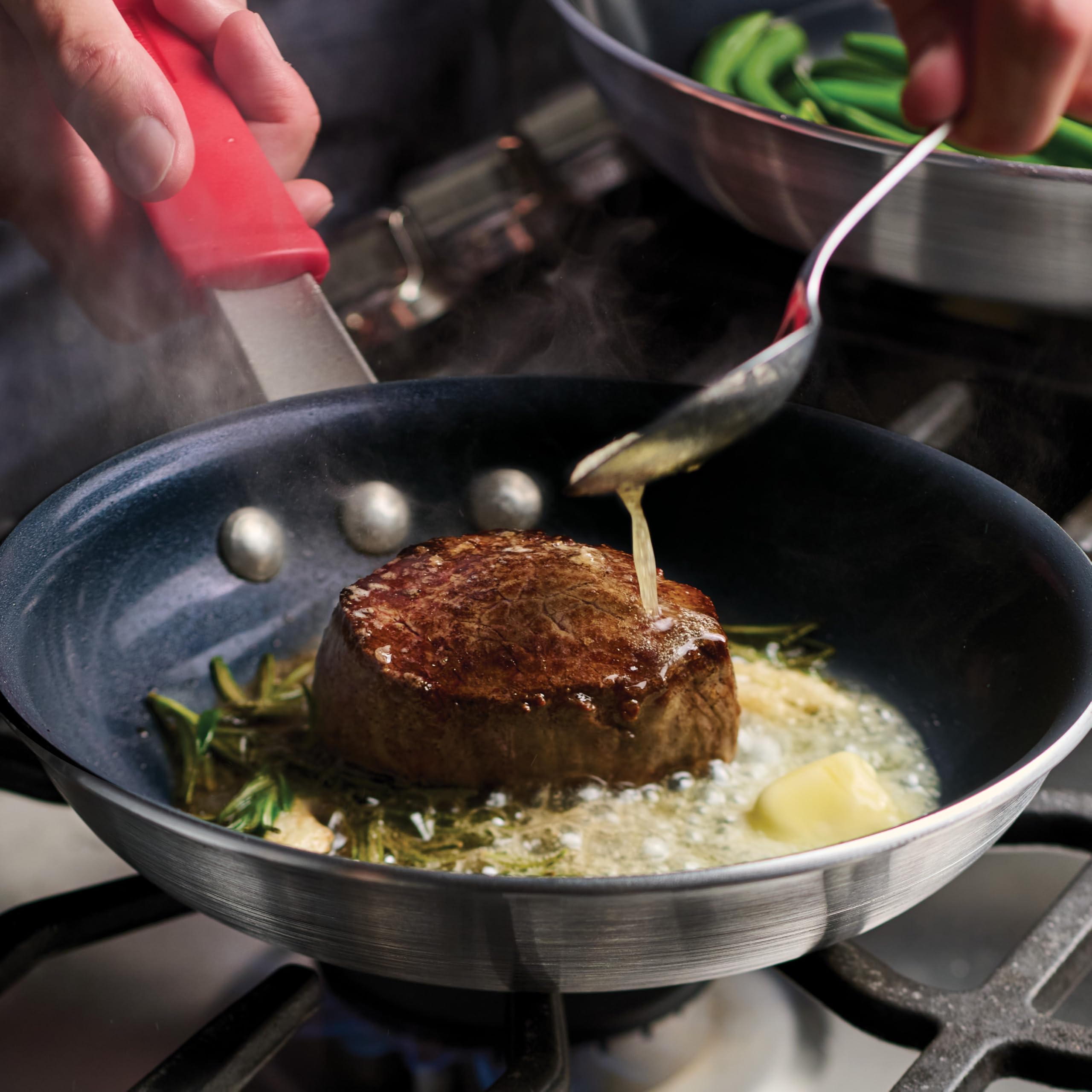 Tramontina Professional 8-inch pan on stovetop ready for sauté.