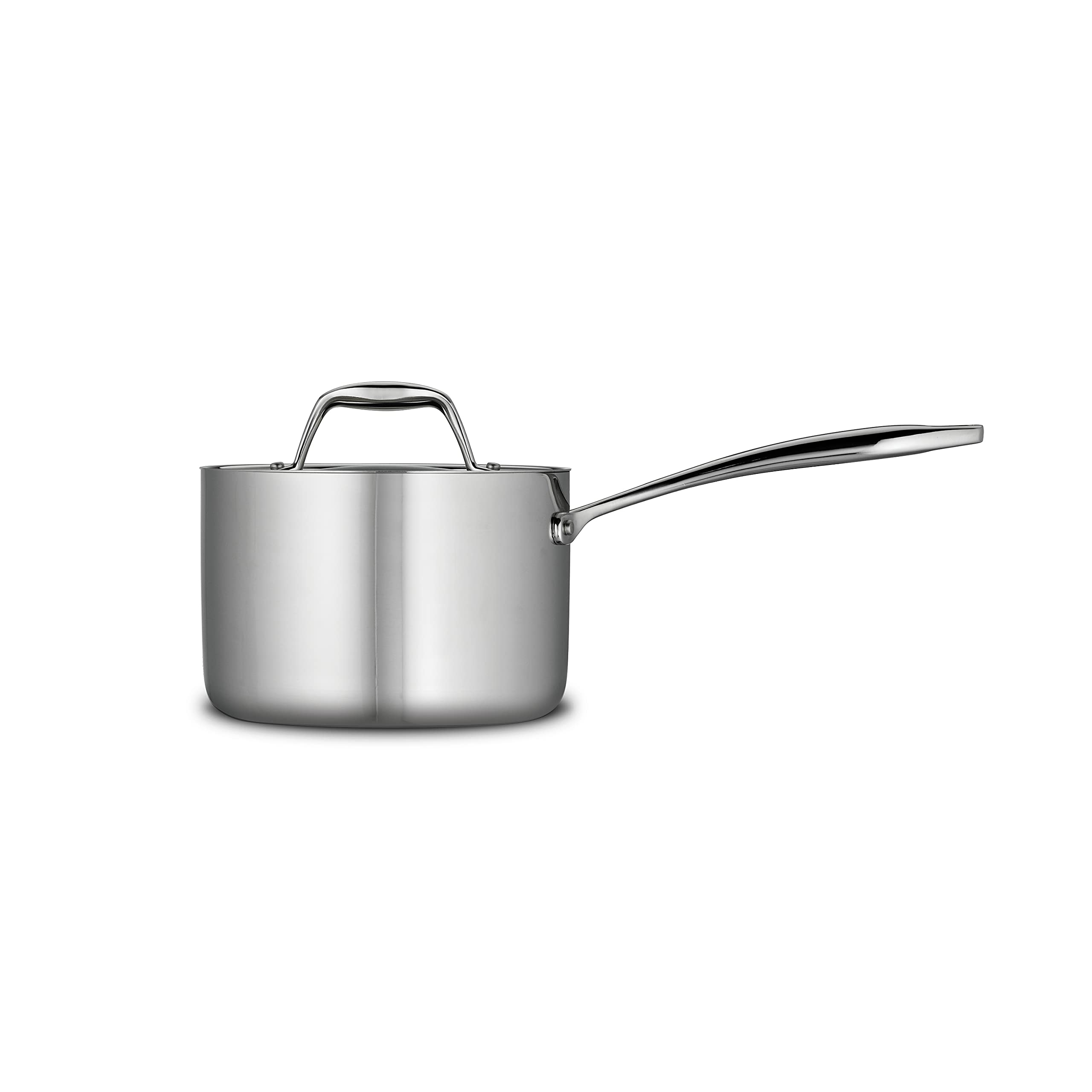 Tramontina Signature Tri-Ply Saucepan with lid demonstrates moisture retention.