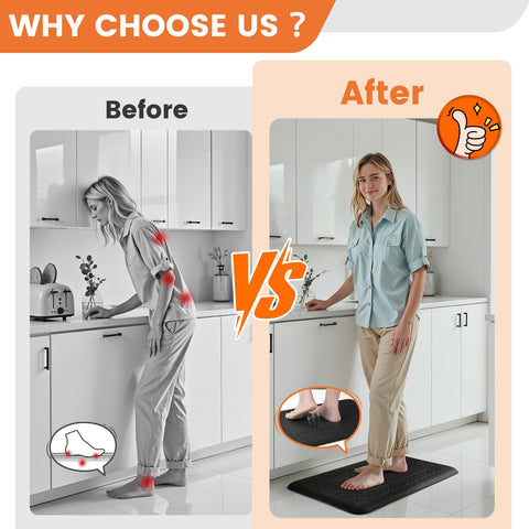 TranquilMoments kitchen mat bevel edge design reduces trip risk.