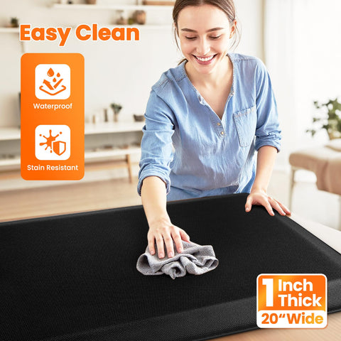 TranquilMoments sleek black mat blends with modern kitchen decor.