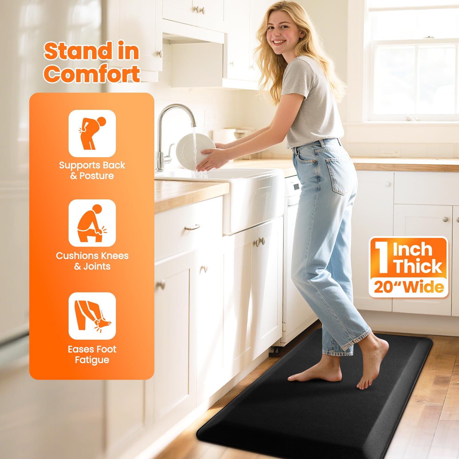 TranquilMoments kitchen mat suited for standing desks and home offices.