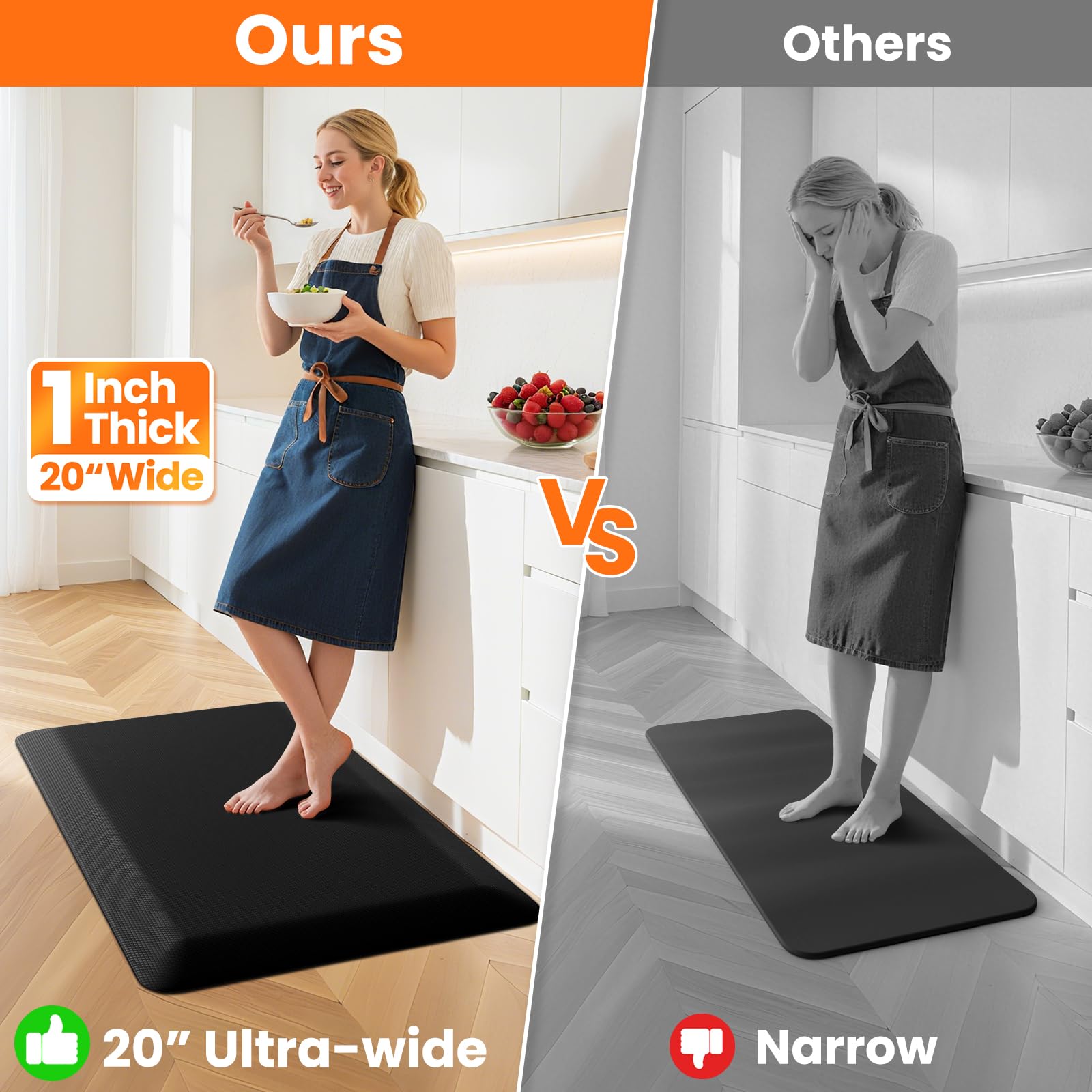 TranquilMoments beveled edges reduce trip hazards on hard floors.