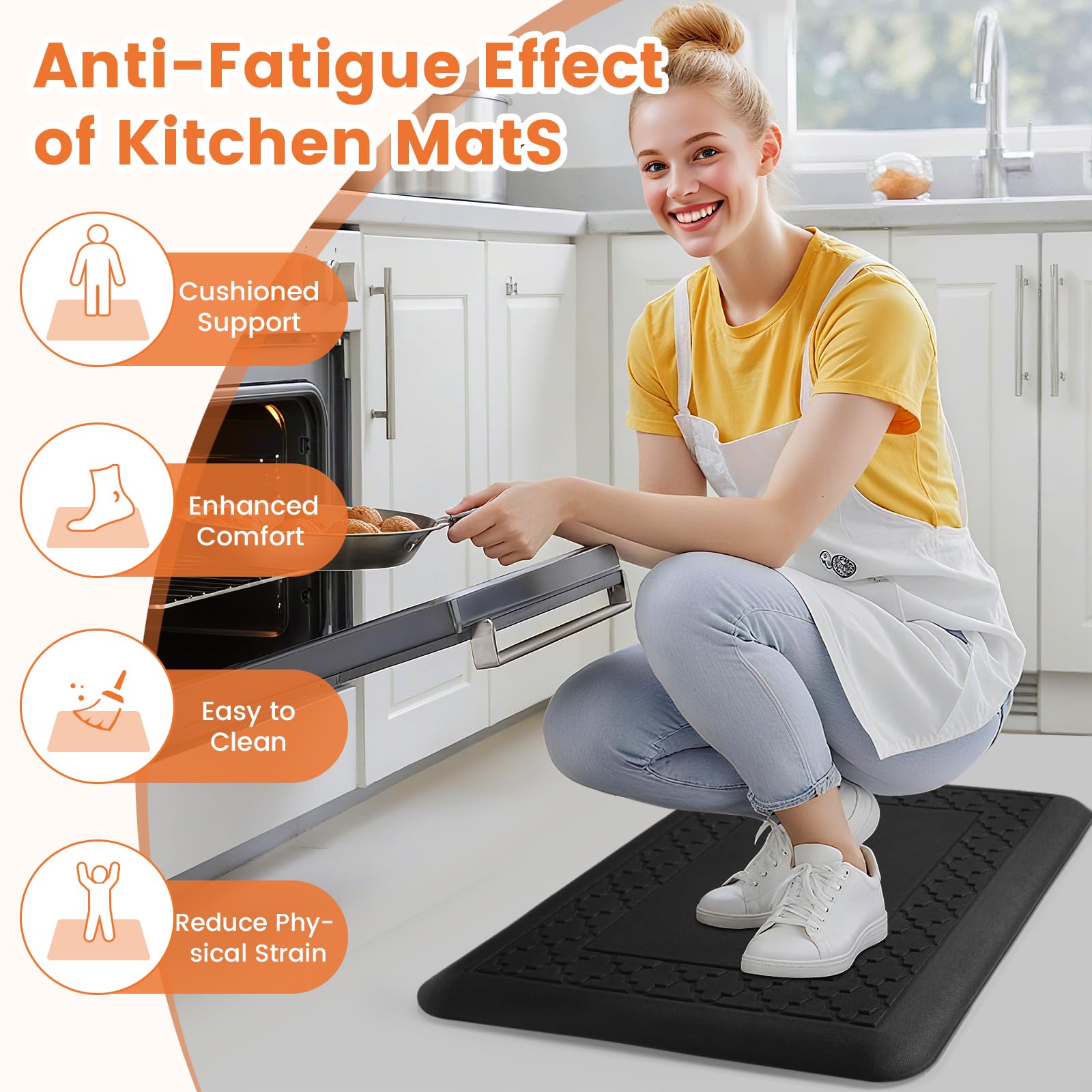 TranquilMoments kitchen mat suitable for sink area and standing desk as comfortable pad.
