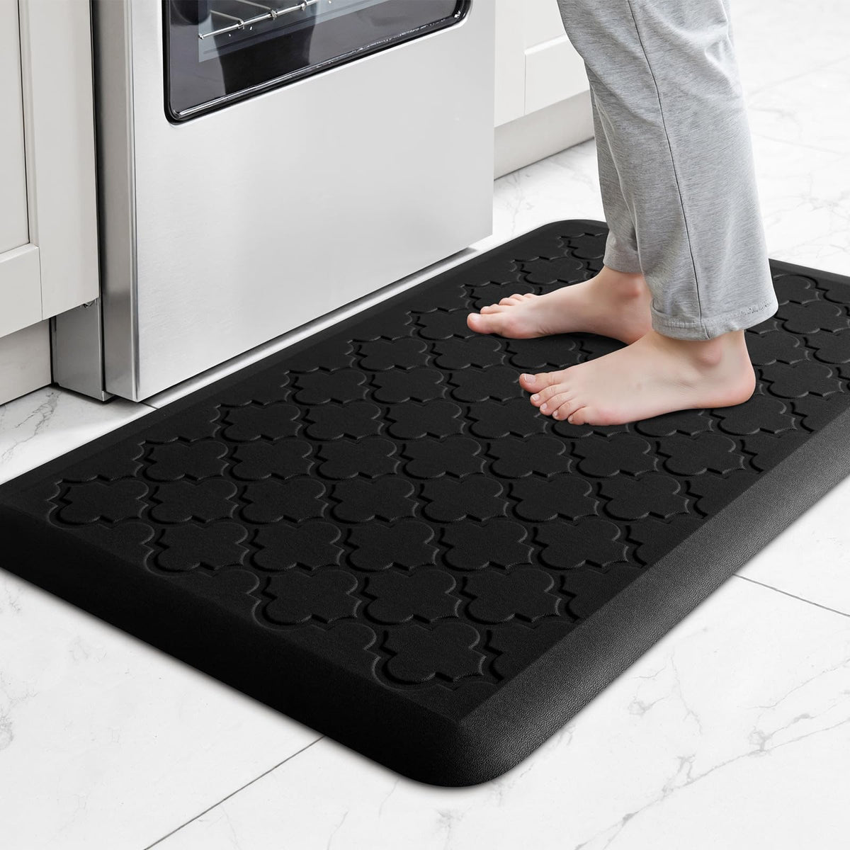 TranquilRelax anti-fatigue mat front view showing plush cushioning.