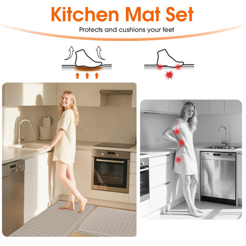 TranquilRelax Diamond Kitchen Mat 17.3x30+17.3x47 setup shown in regular configuration