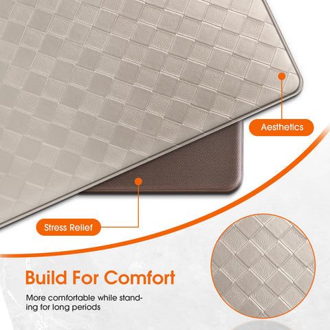 TranquilRelax Diamond Kitchen Mat 17.3x30+17.3x59 larger setup for wide spaces