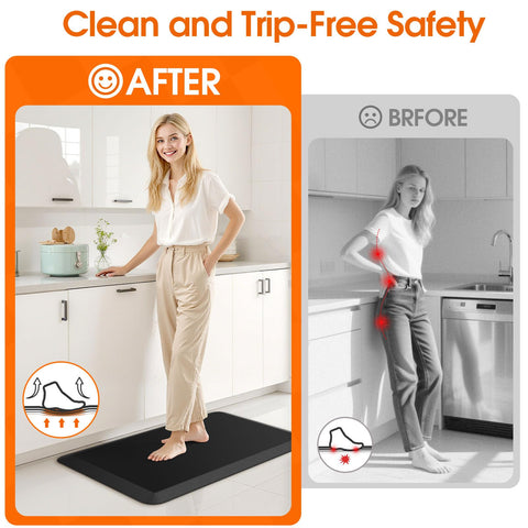 TranquilRelax mat with angled edges to help prevent tripping in a busy kitchen.