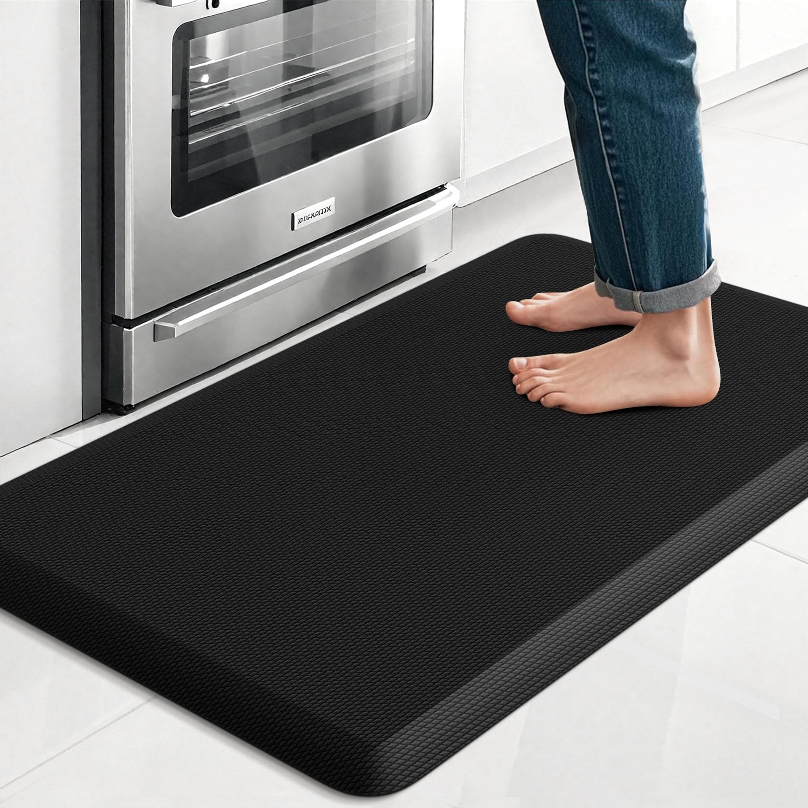 TranquilRelax kitchen mat with cushioned surface for comfortable standing while cooking.