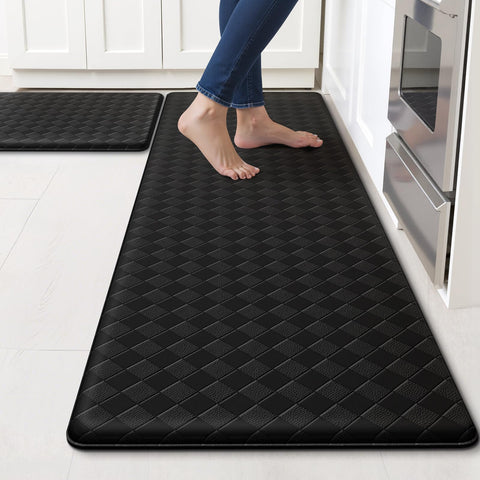 TranquilRelax diamond-pattern kitchen mat providing cushioned comfort at the sink