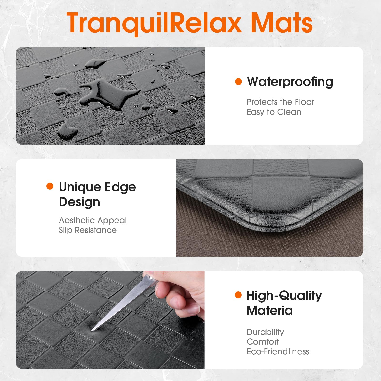 Underside of TranquilRelax mat showing non-slip grip on floor