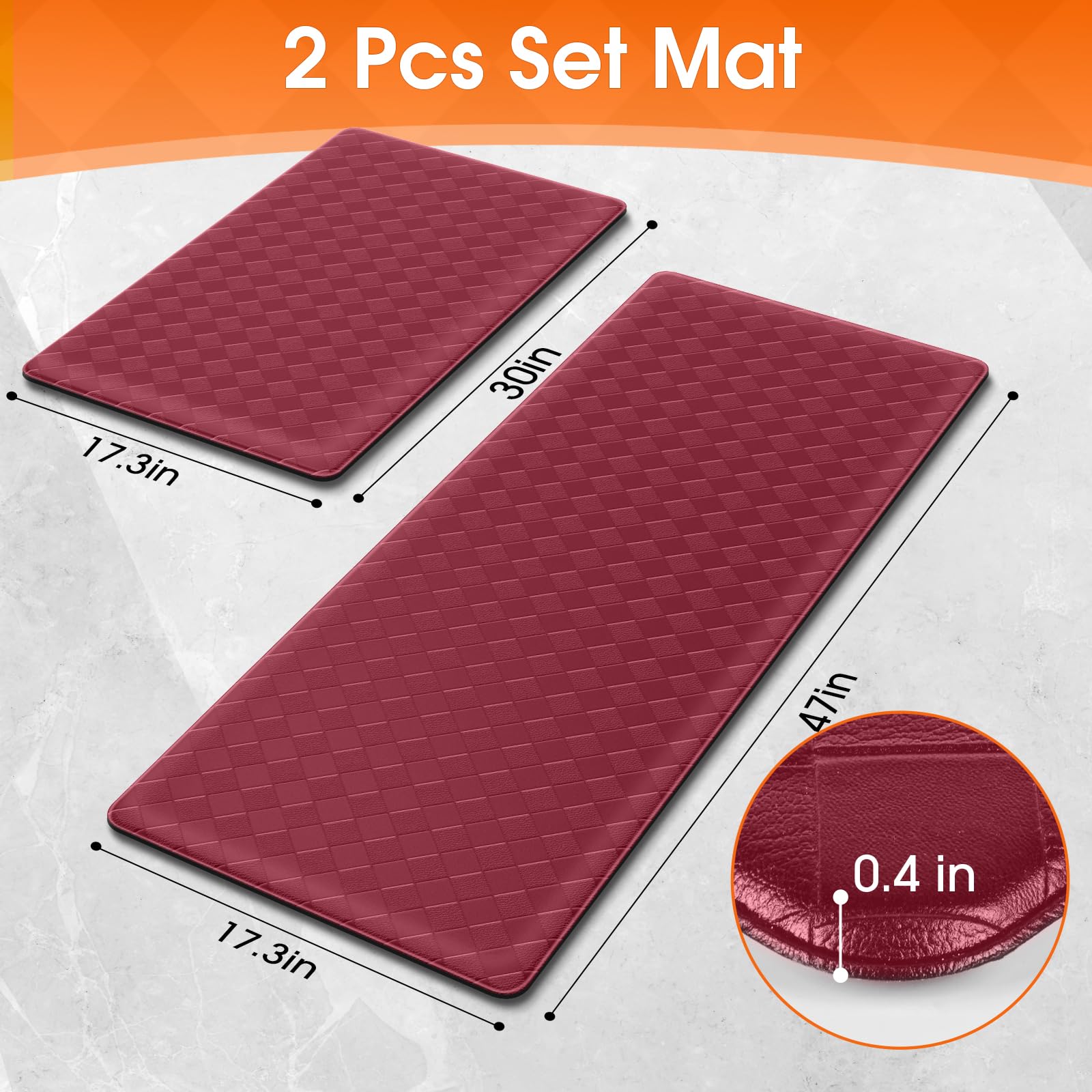 TranquilRelax kitchen mats red for laundry or entry areas, offering fatigue relief.