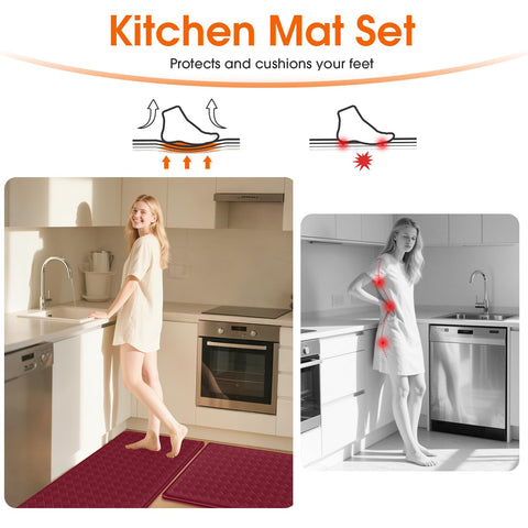 TranquilRelax non-slip bottom red stays in place on wet kitchen floors.