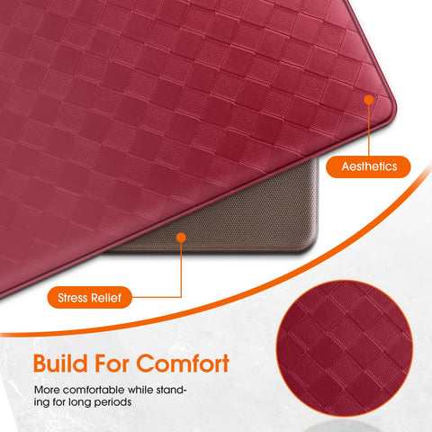 TranquilRelax waterproof surface red protects floors from spills during meal prep.