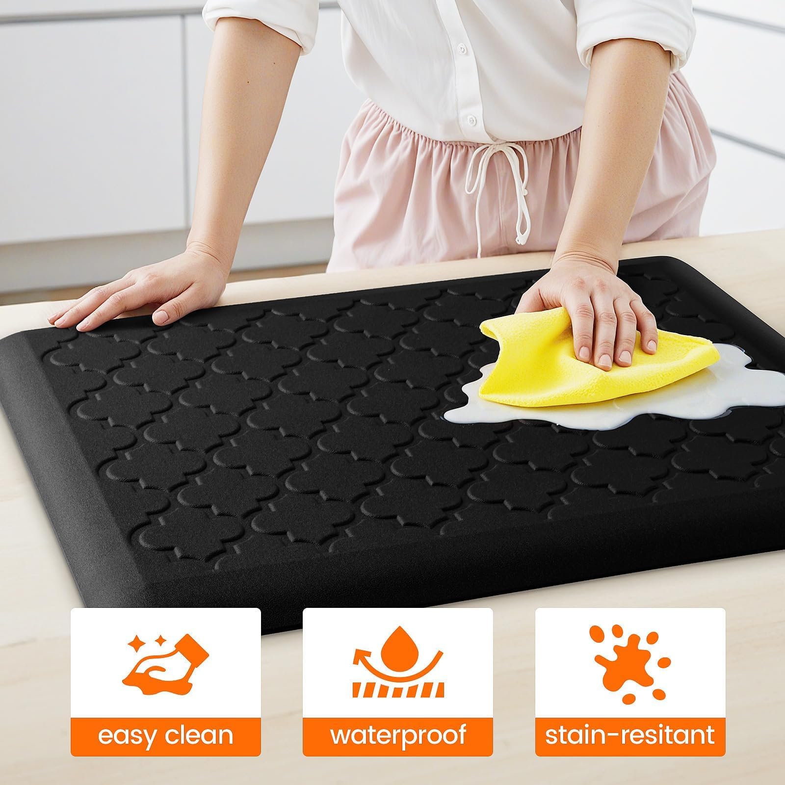 TranquilRelax mat in kitchen, office, or laundry spaces for fatigue reduction.