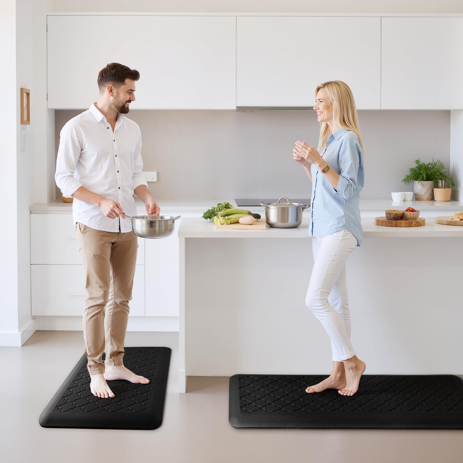 Waterproof surface of TranquilRelax mat resists spills for easy cleaning.