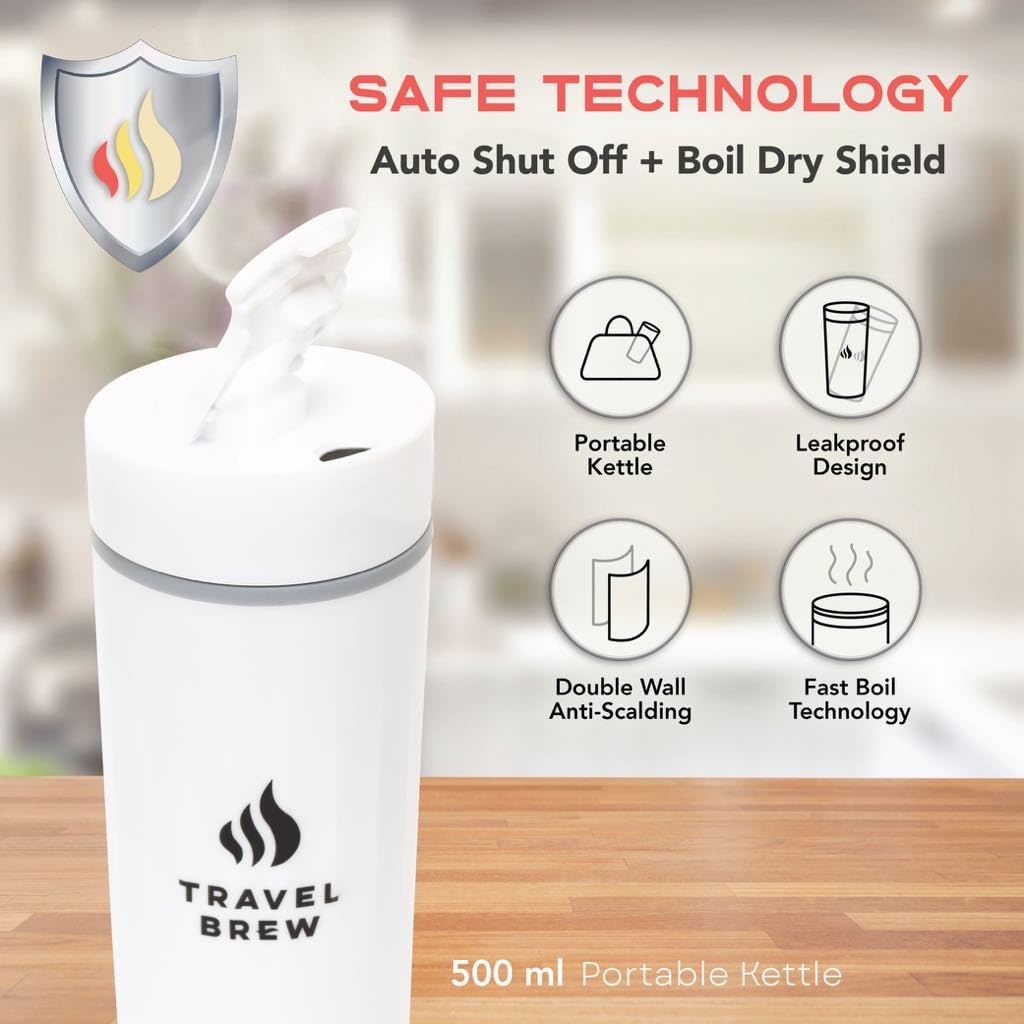 Travel Brew double-wall safety design minimizes heat risk during travel