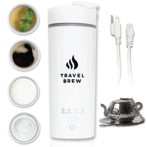 Travel Brew portable kettle showing four temperature options for on-the-go control