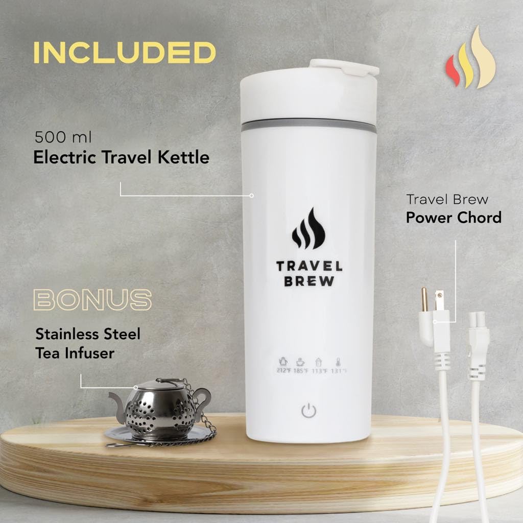 Travel Brew tea infuser included for quick tea brewing on the go