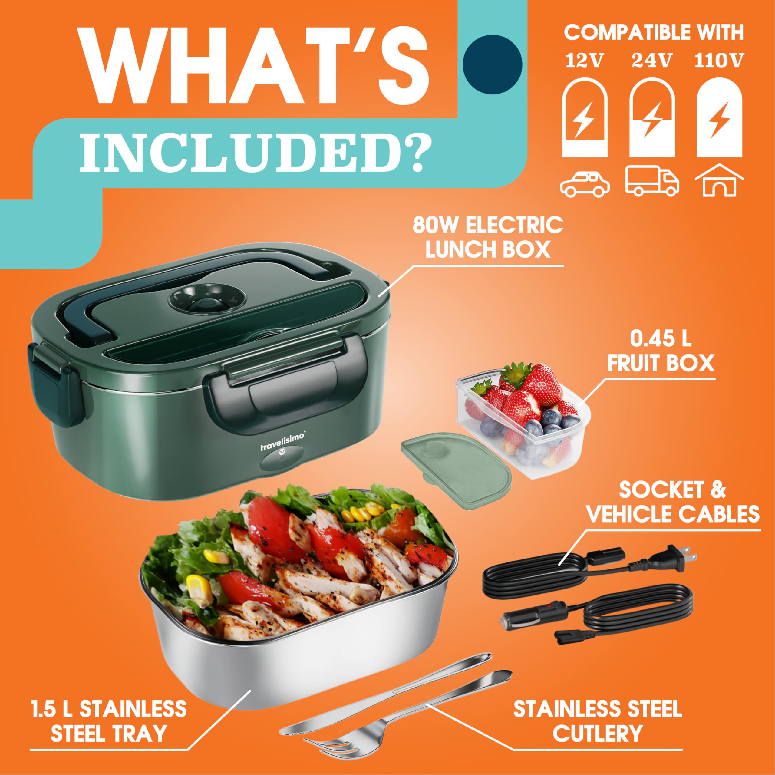 Travelisimo lunch box stainless steel design emphasizes hygiene and durability.