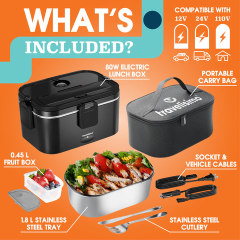 TRAVELISIMO stainless steel interior supports hygiene and easy cleaning after meals.