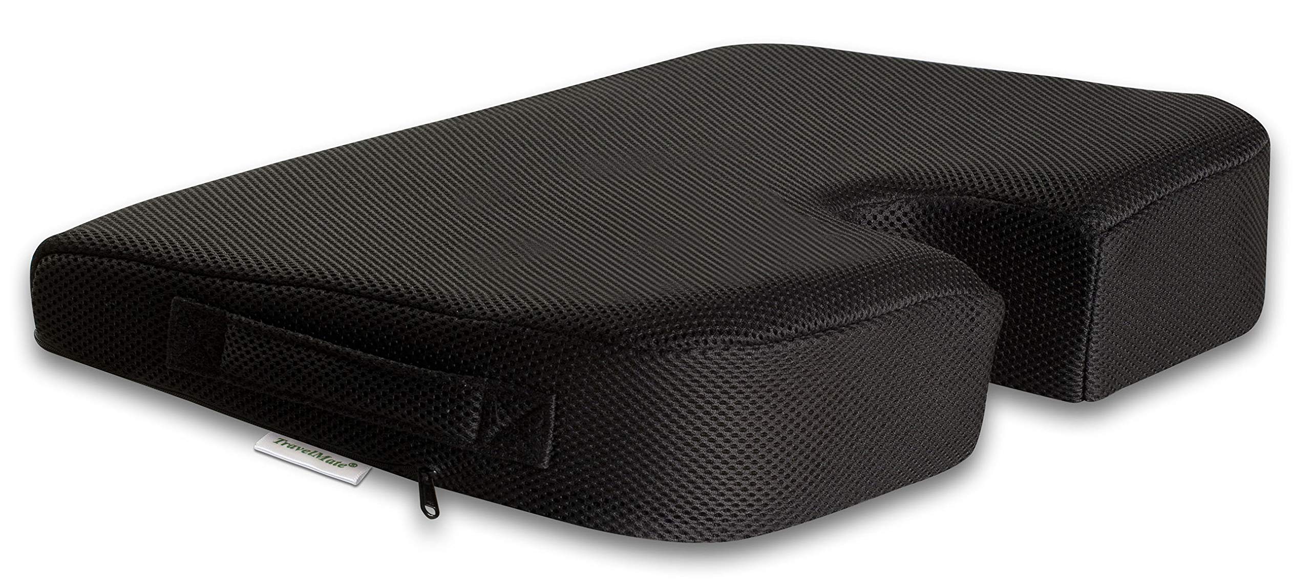 TravelMate cushion with memory foam top delivers lasting comfort on long drives.