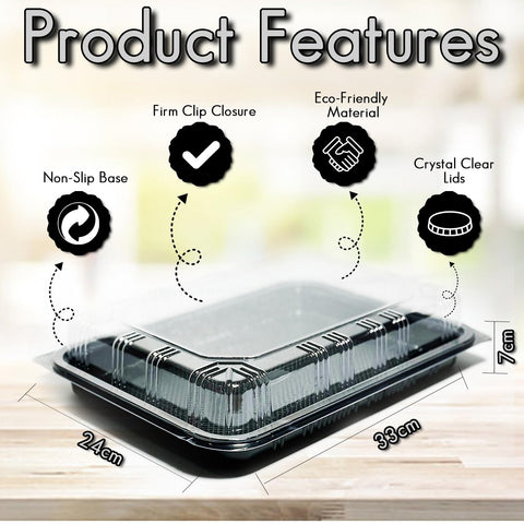 TRAYA 13-inch meal prep trays for organized fridge storage and easy serving.
