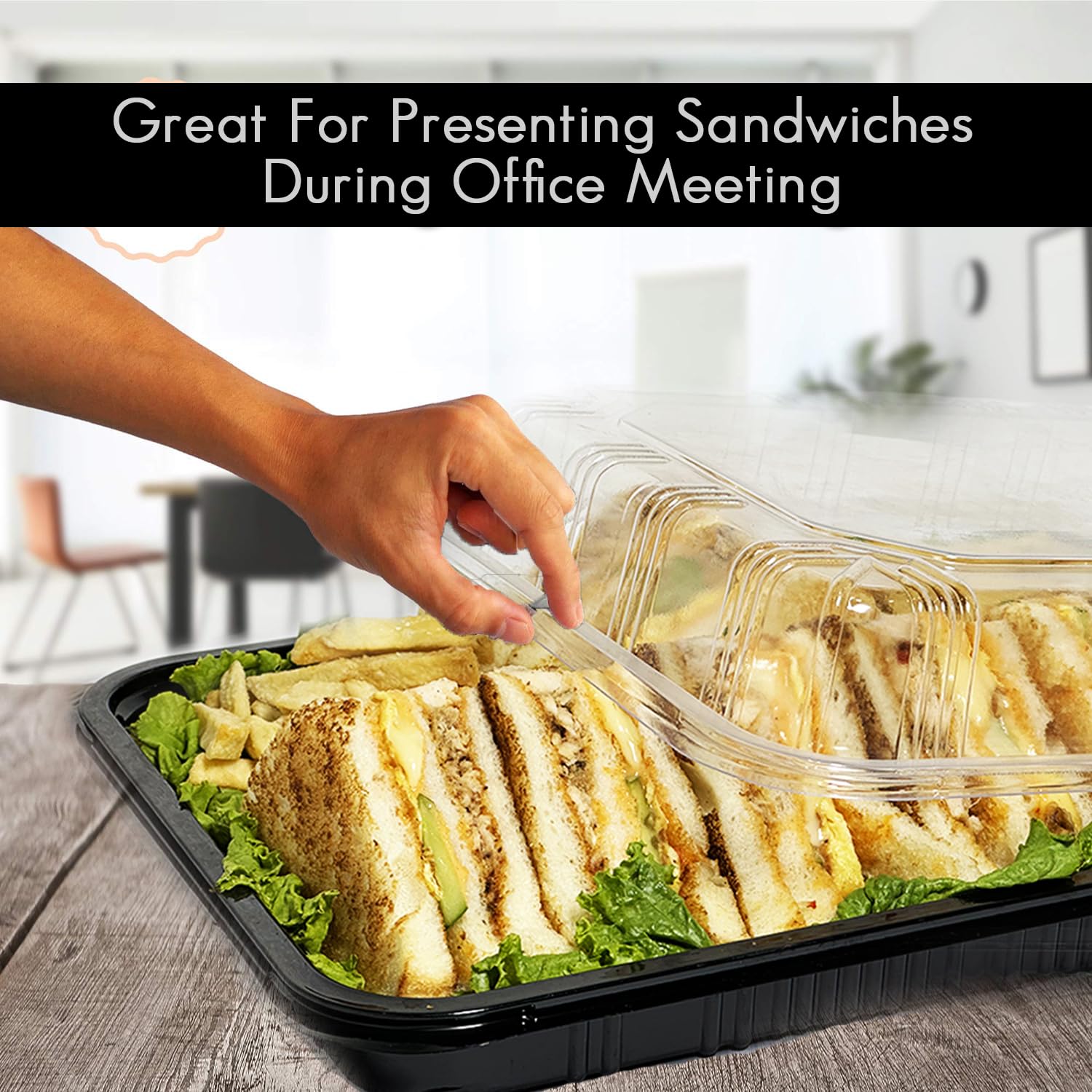 TRAYA cake and pastry tray with lid for elegant catering presentation.