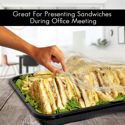 TRAYA cake and pastry tray with lid for elegant catering presentation.