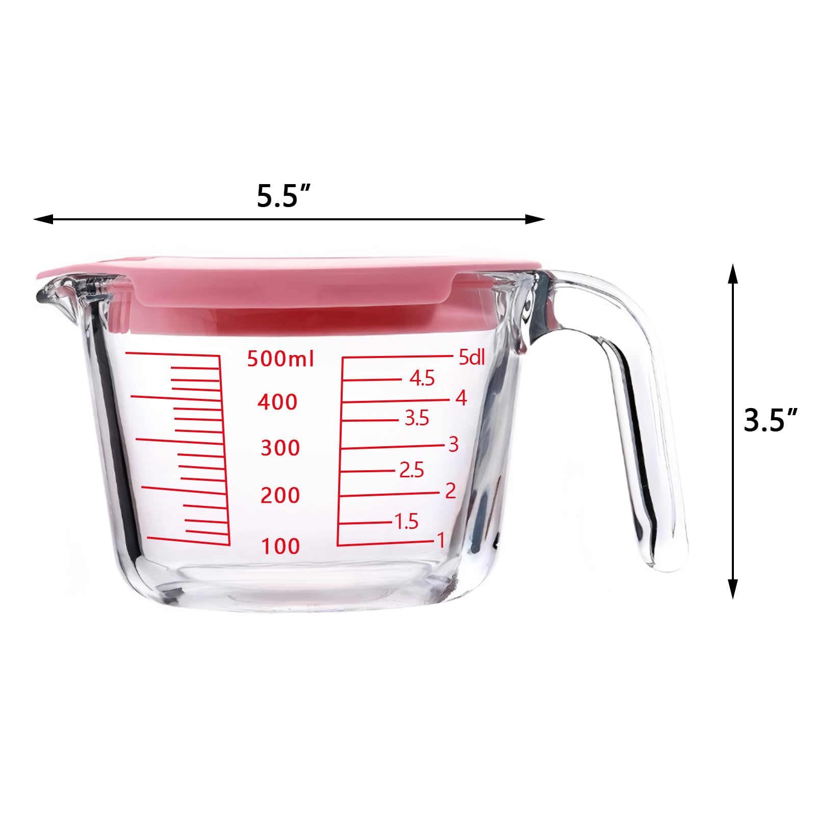 TRBIDRBO measuring jug with handle and lid for easy pouring