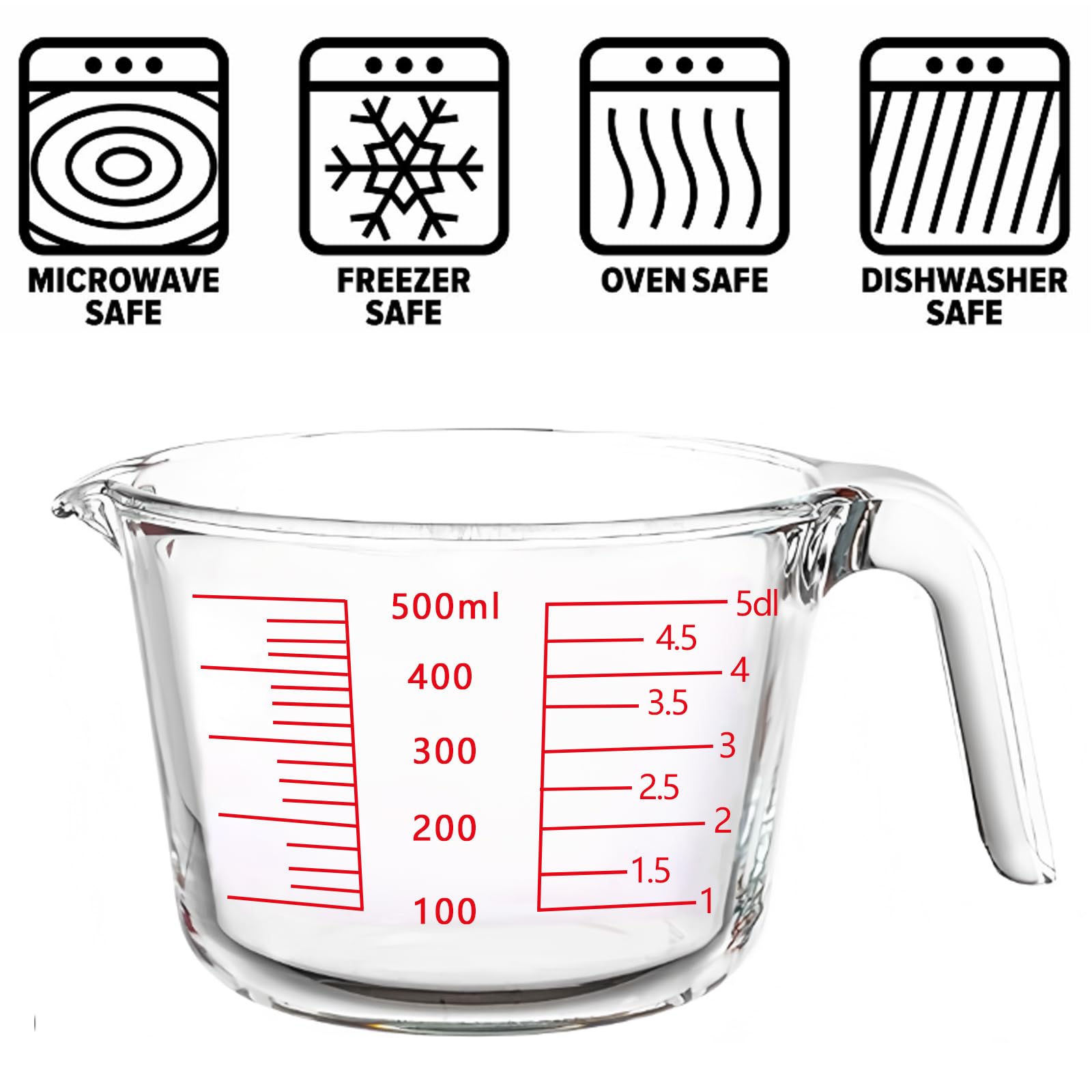 TRBIDRBO microwave and oven-safe measuring cups for versatile cooking