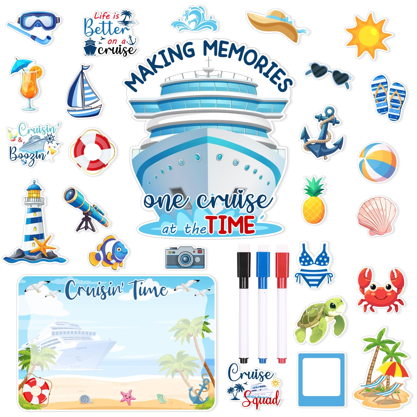 TREACLUB cruise door magnets set enhances cabin decor and quick room identification.