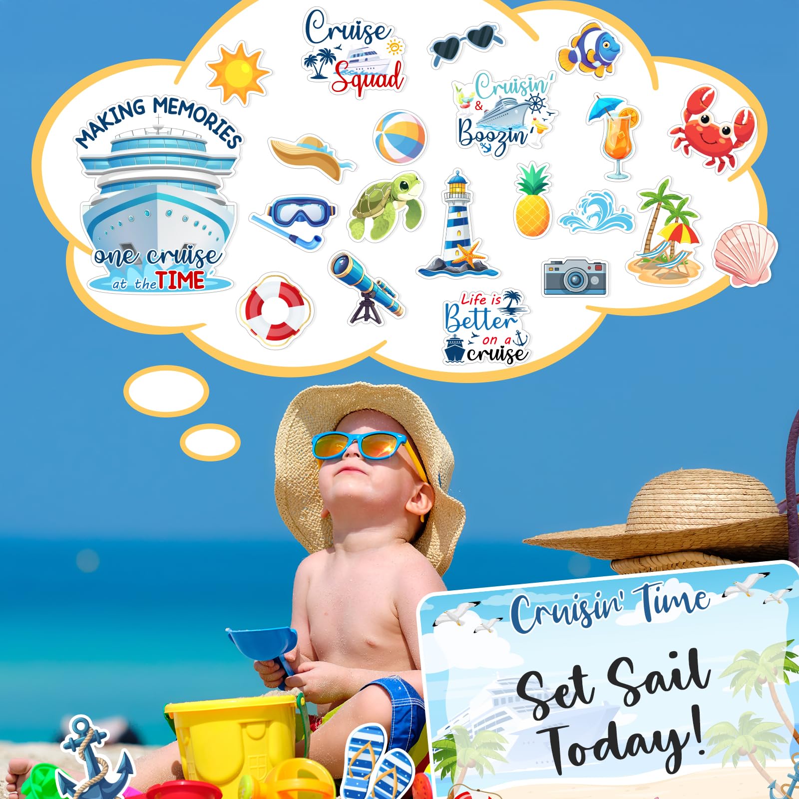 TREACLUB dry-erase cruise sign allows personalized cabin messaging and easy changes.